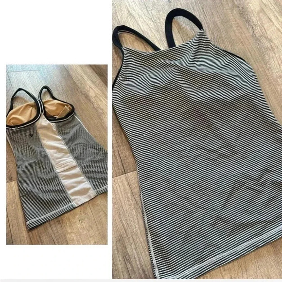 Size 4 Lululemon  Vintage Ujjayi Gingham Black and White Tank Top - Picture 1 of 4